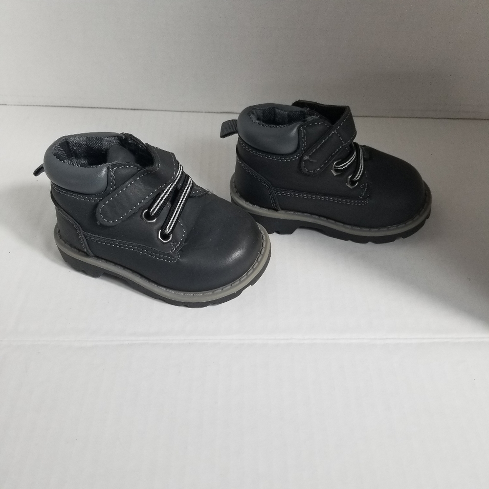 GARANIMALS BABY BOOTS BLACK WITH VELCRO SIZE 3 IN EXCELLENT CONDITION